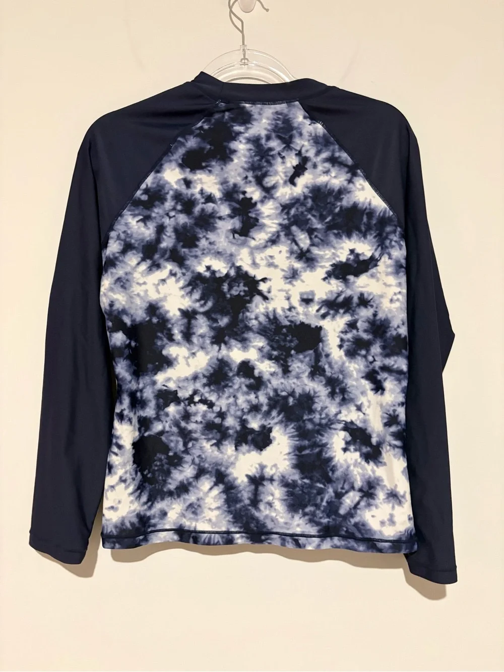 Gap Body Rashgaurd Long Sleeve Tie Dye Activewear Top Blue & White large
